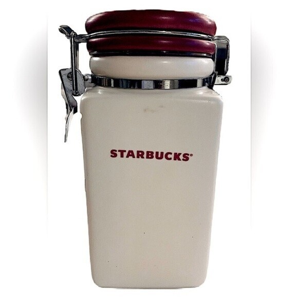 Starbucks SNOWFLAKE Ceramic Coffee Storage Canister - Picture 1 of 8